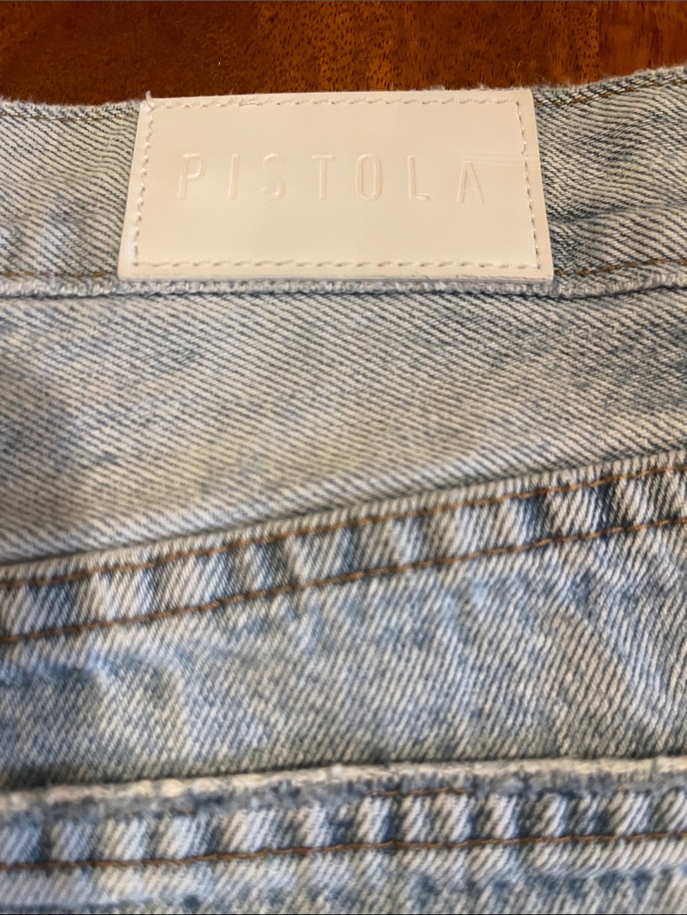 Pistola Distressed Button Fly Denim Shorts, size 27 - Picture 6 of 8